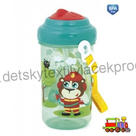 Cestovní láhev s víčkem a slámkou Space Mission zelená 4/102