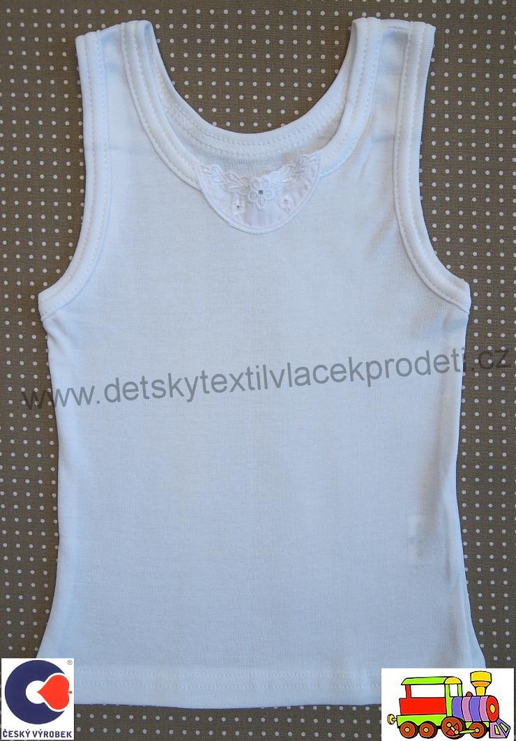 Dívčí košilka, nátělník bílá Nevatex vel.146 (skutečná 134-140)