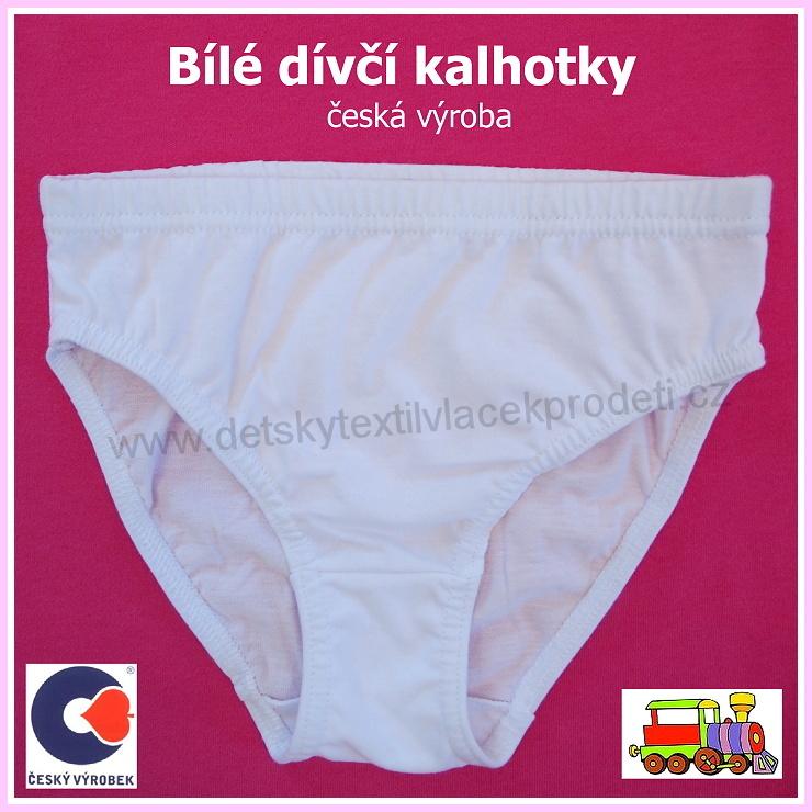 Dívčí kalhotky bílé Saša vel.122 (skutečná 110)