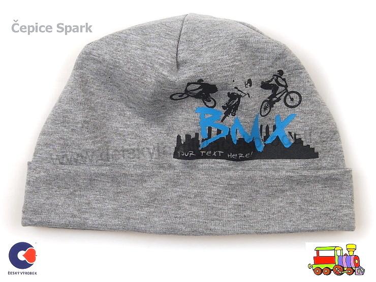 Dětská bavlněná čepice Spark Alex č.6Š šedá vel.M (6měsíců až 1rok)