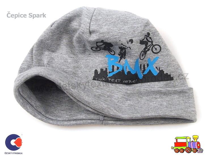 Dětská bavlněná čepice Spark Alex č.6Š šedá vel.M (6měsíců až 1rok)