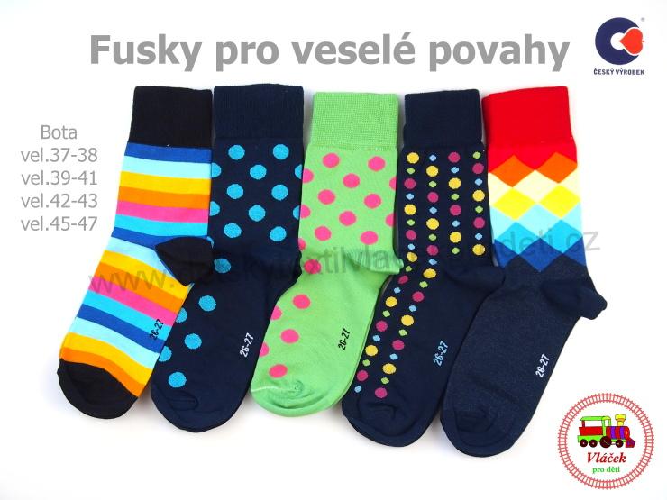 Ponožky bavlněné Petr modré s tyrkysovým puntíkem vel.boty 35-38