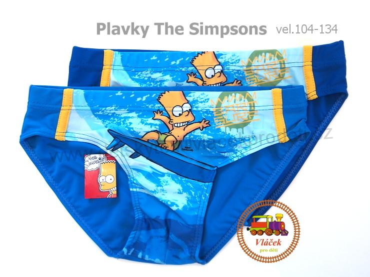 Chlapecké plavky The Simpsons světlejší modrá vel.122