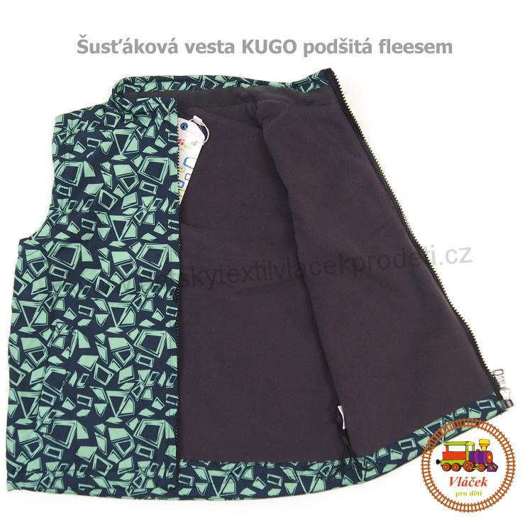 Vesta podšitá fleesem Kugo B1208 zelená s tvary vel.110