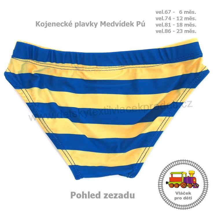 Chlapecké kojenecké plavky Medvídek Pú EP0013 žlutomodré vel. 80 (18měs)