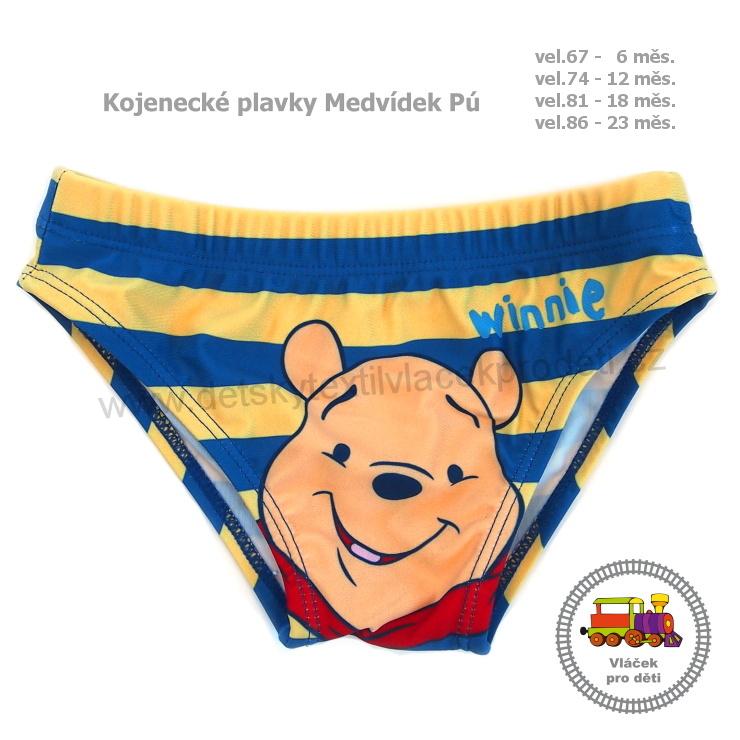 Chlapecké kojenecké plavky Medvídek Pú EP0013 žlutomodré vel. 68 (6měs)