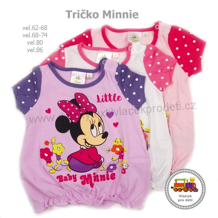 Tričko dívčí Minnie Mouse JTJM71005 růžové vel.62-68