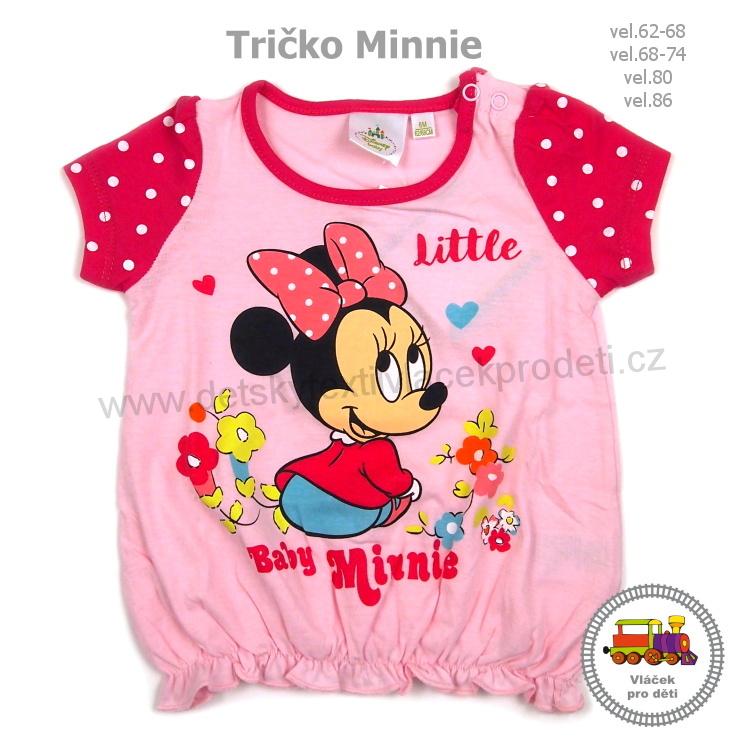 Tričko dívčí Minnie Mouse JTJM71005 růžové vel.62-68