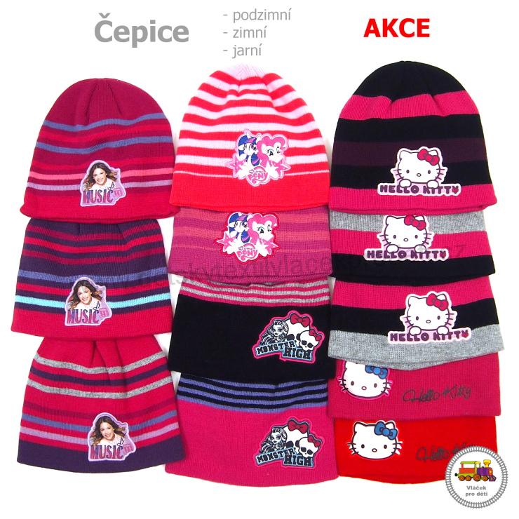Dívčí čepice úpletová Monster High 780-099 růžová č.965 (1-7let) vel.L-XL