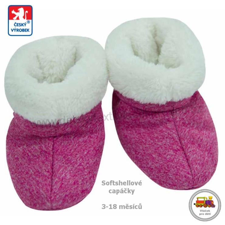 Capáčky softshellové s chlupem č.17 vel.1 černá/šedá (3-12měs)