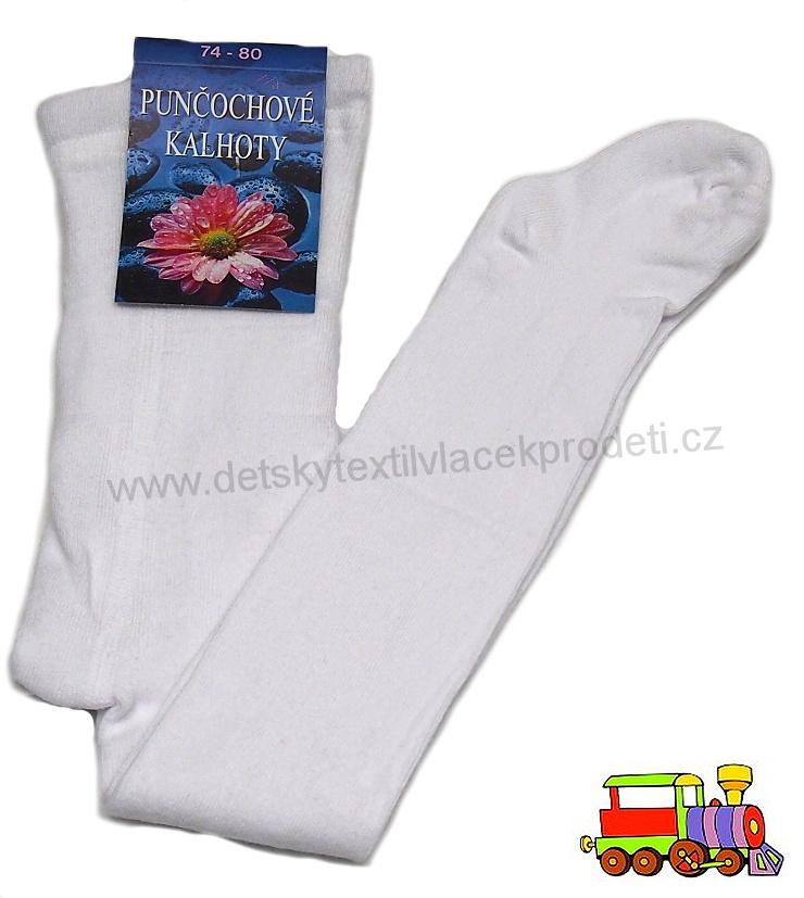 Punčocháče bavlněné s elastanem bílé vel. 86-95