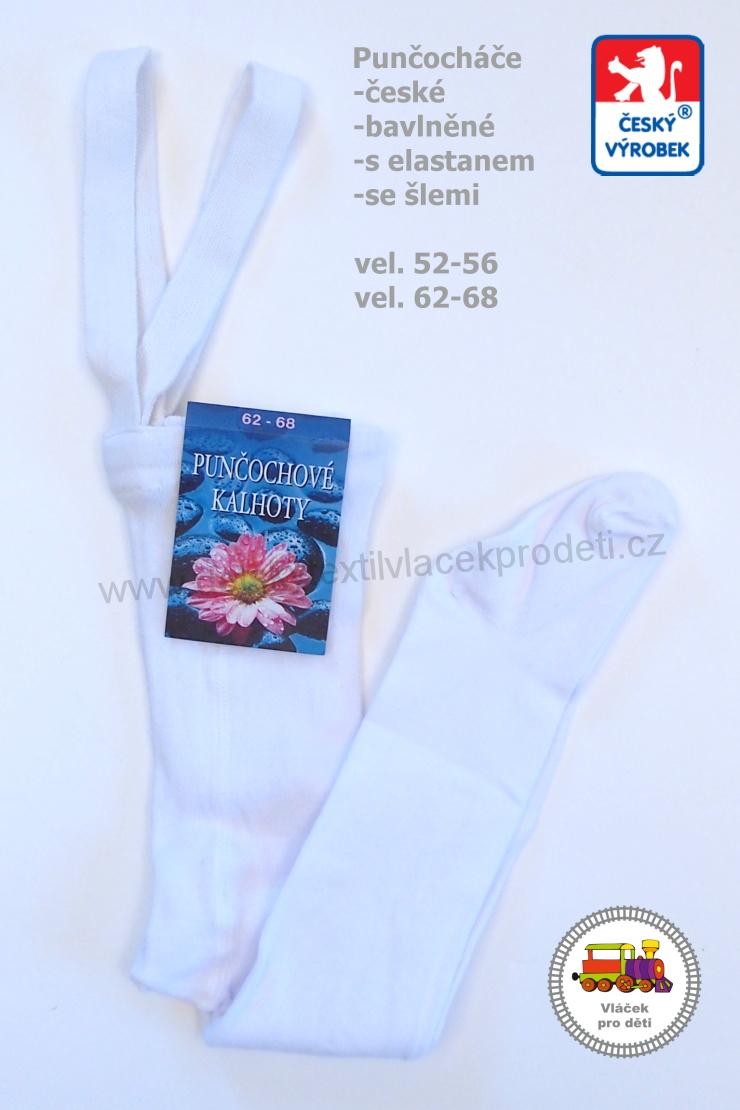 Punčocháče bavlněné s elastanem bílé vel. 52-56
