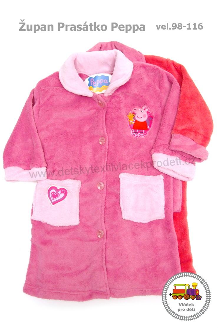 Dívčí župan Prasátko Peppa Pig 840-026 jahodovo-růžový vel.110