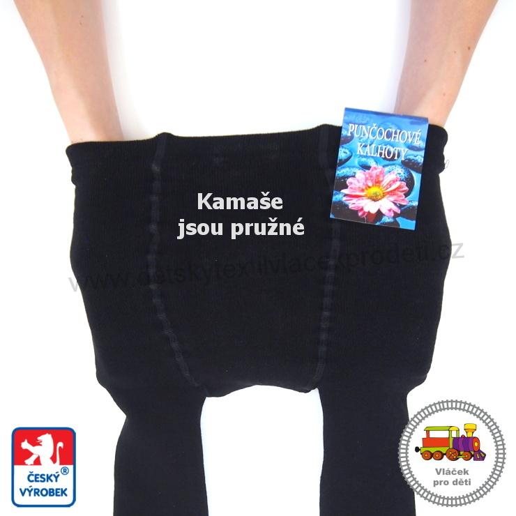 Punčocháče/kamaše/spodky termo černé bez šlapky vel.110-116