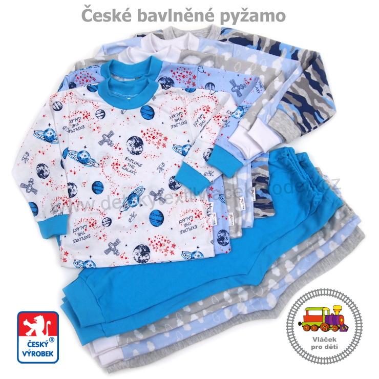 Chlapecké pyžamo Vesmír tyrkysovobílý /95/ české Esito vel. 80