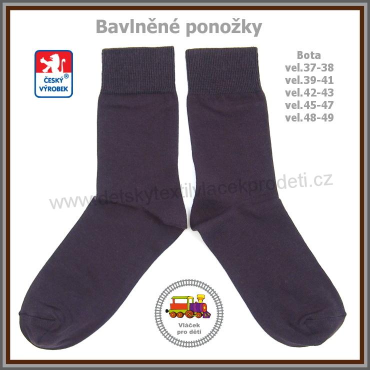 Ponožky bavlněné hnědé / 8/ Petr vel.boty 42-43