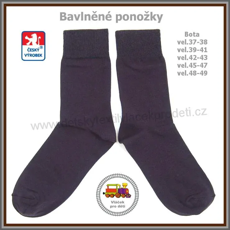 Ponožky bavlněné hnědé / 8/ Petr vel.boty 35-38