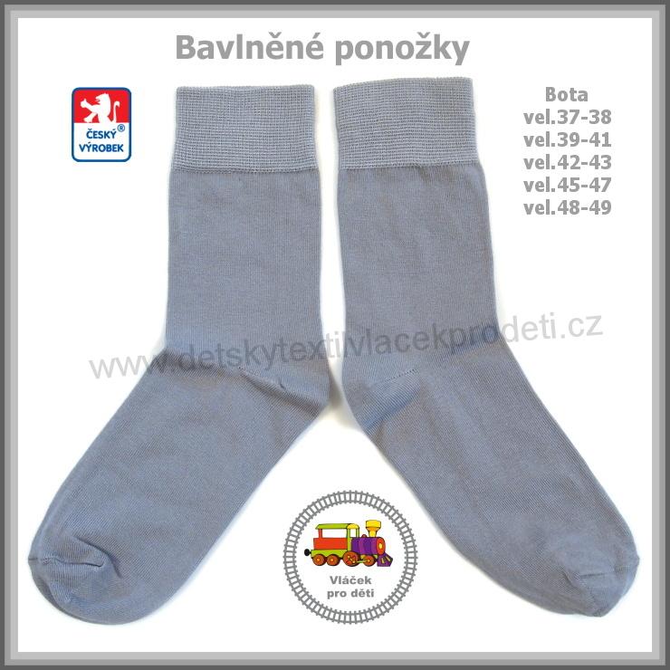 Ponožky bavlněné světle šedá / 3/ Petr vel.boty 39-41