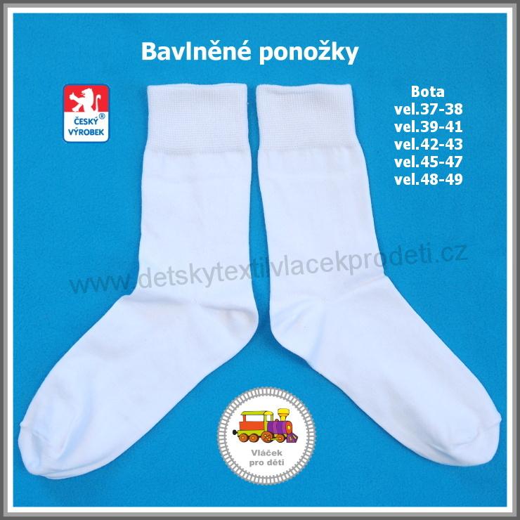 Ponožky bavlněné bílé / 2/ Petr vel.boty 45-47