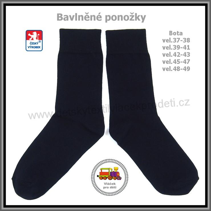 Ponožky bavlněné černé / 1/ Petr vel.boty 42-44