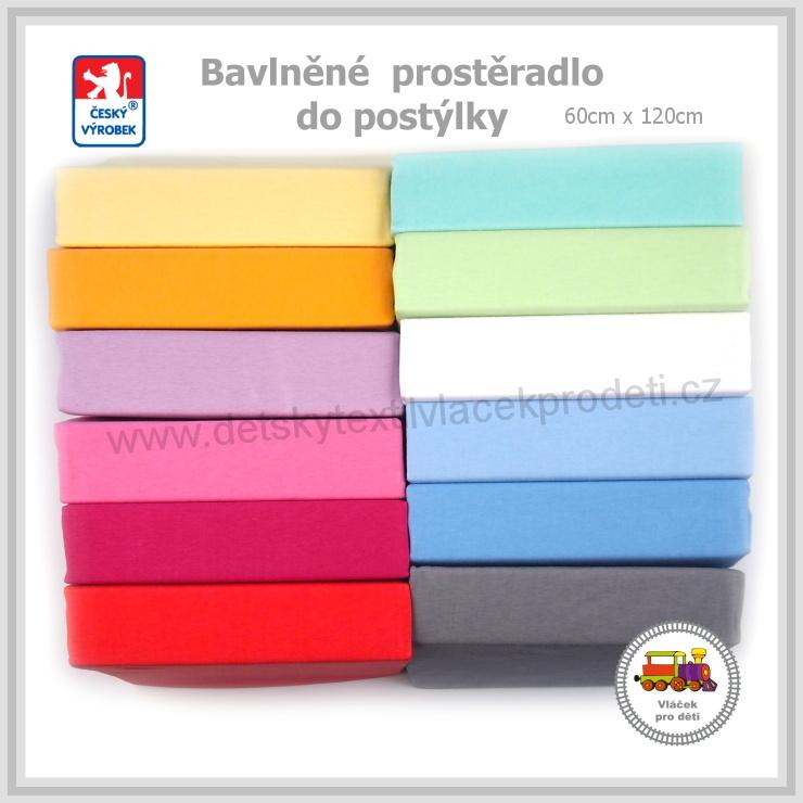 Bavlněné mako prostěradlo do postýlky Dekoratex /2/ barva jahodová 60x120cm