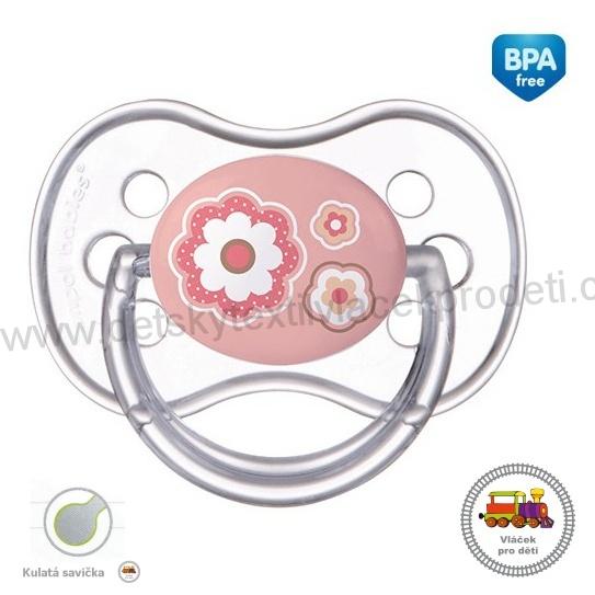 Šidítko 6-18m silikonové třešinka Newborn Baby 22/563 růžové