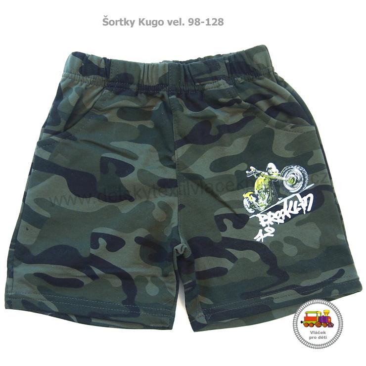 Šortky chlapecké Kugo ML-7054 maskáčové tmavší zelené vel. 98