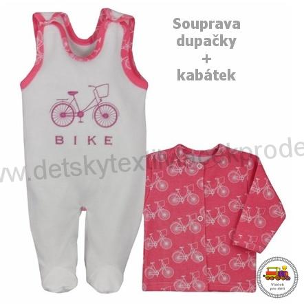Kojenecká bavlněná souprava /988/ Koala BIKE bílorůžová vel.68