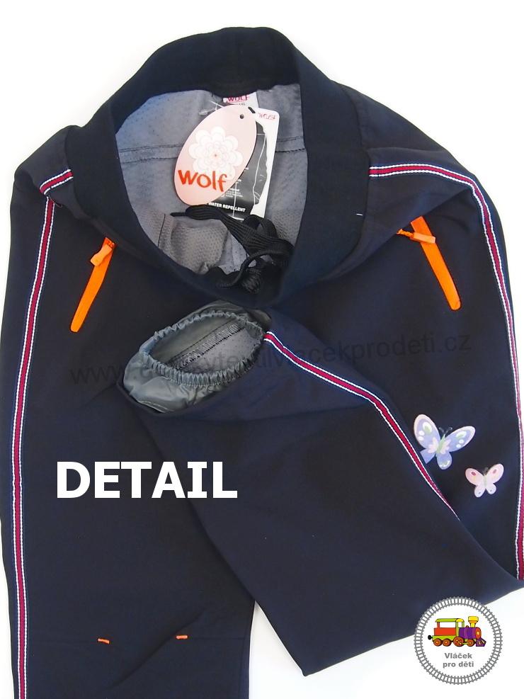 Softshellové kalhoty nezateplené dívčí Wolf B2982 modré vel.140