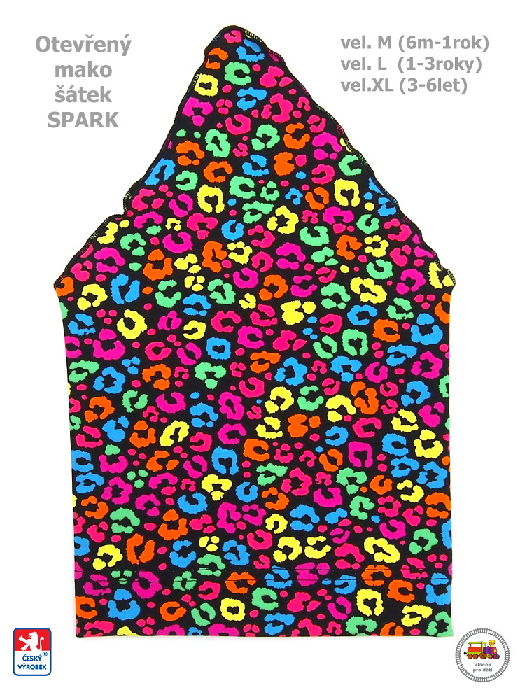 Dívčí bavlněný letní šátek otevřený Spark /311/ barevný Šum svistu vel.M (6měs-1rok)