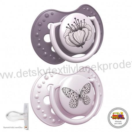 Dudlík silikonový dynamický LOVI BOTANIC 0-3 m 2ks 22/869 GIRL