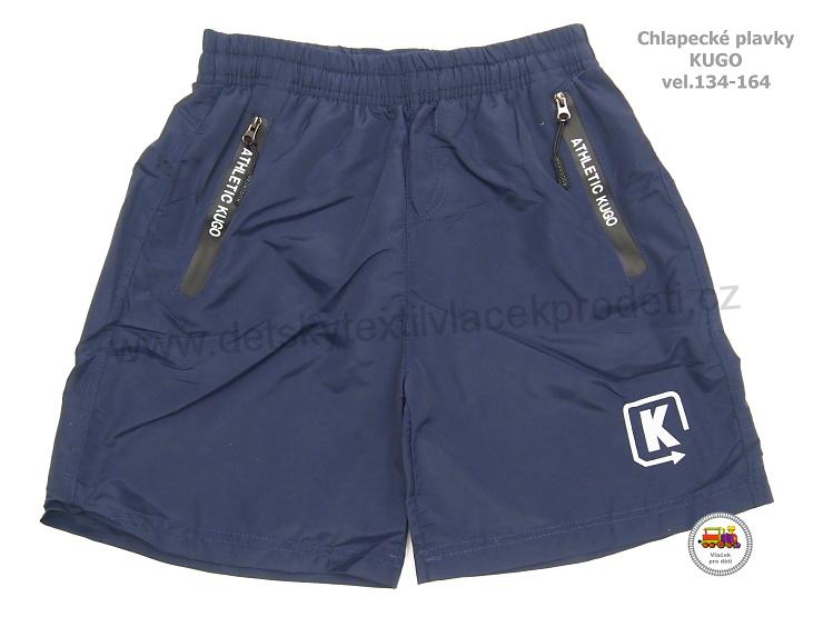 Chlapecké plavky - koupací kraťasy Kugo E267 tmavě modré vel.134