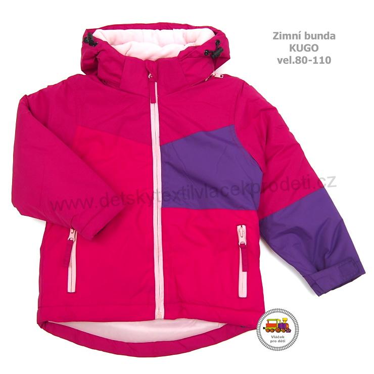 Bunda zimní dívčí Kugo B2995 růžová /var.1/ vel. 80