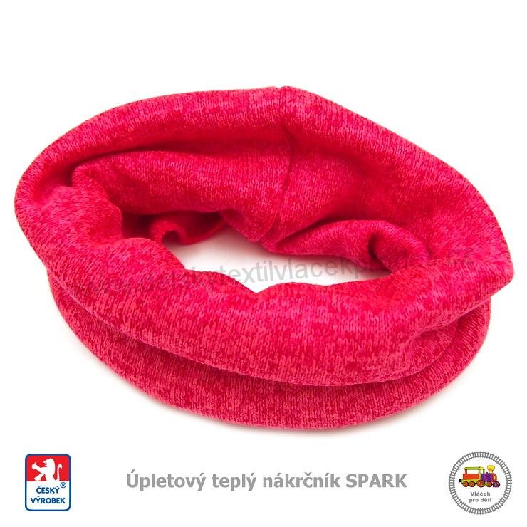 Dětský úpletový zimní nákrčník Spark /409/ neónově růžový vel.L (1-3roky)