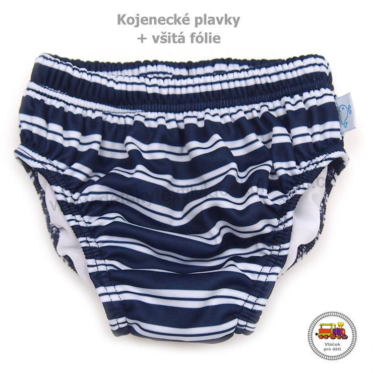 Kojenecké plavky Little Stars / 7/ modré s bílými proužky vel. 62-68
