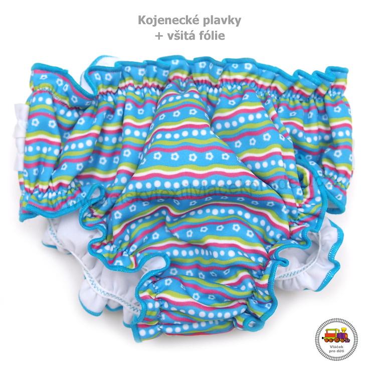 Dívčí kojenecké plavky Little Stars /24/ tyrkysovorůžové vel. 74-80