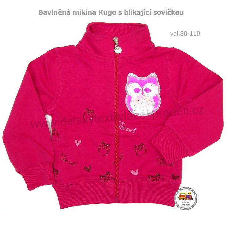 Dívčí mikina bavlněná Kugo K741 tmavě růžová vel. 98