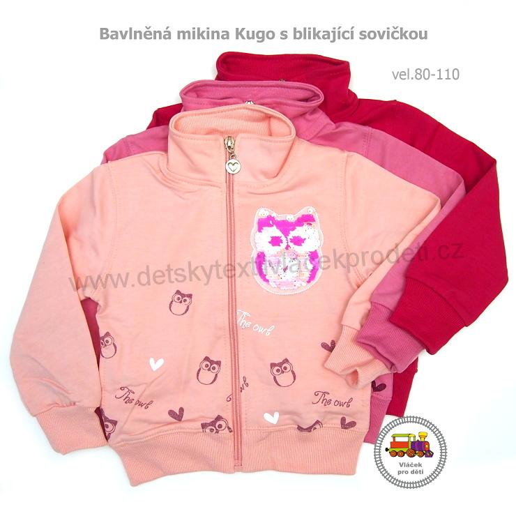 Dívčí mikina bavlněná Kugo K741 tmavě růžová vel. 98