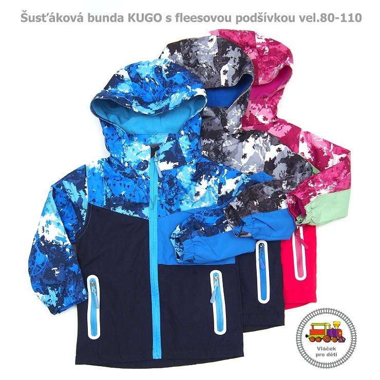 Šusťáková jarní bunda s fleesovou podšívkou Kugo B2990 růžová vel. 98