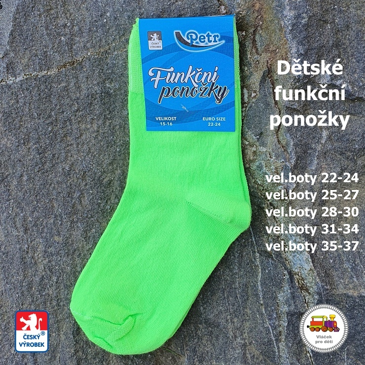Dětské funkční ponožky Petr /900/ neonově zelené vel.31-34