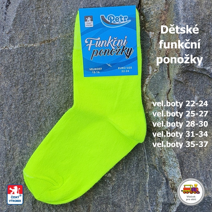 Dětské funkční ponožky Petr /895/ neonově žluté vel.31-34