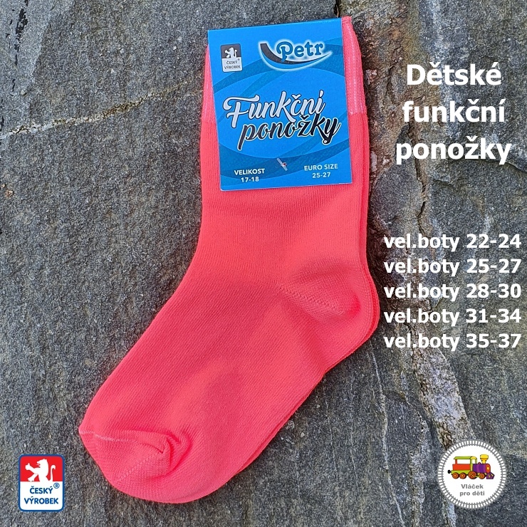 Dětské funkční ponožky Petr /890/ neonově tmavě růžové vel.31-34