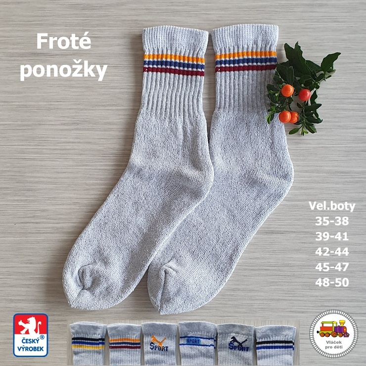 Froté ponožky Petr /797/ šedé vel.boty 42-44