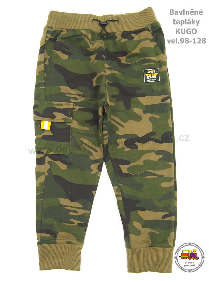Chlapecké tepláky Kugo LM-5937 maskáčové /var.2/ vel. 98 (skutečná 92)