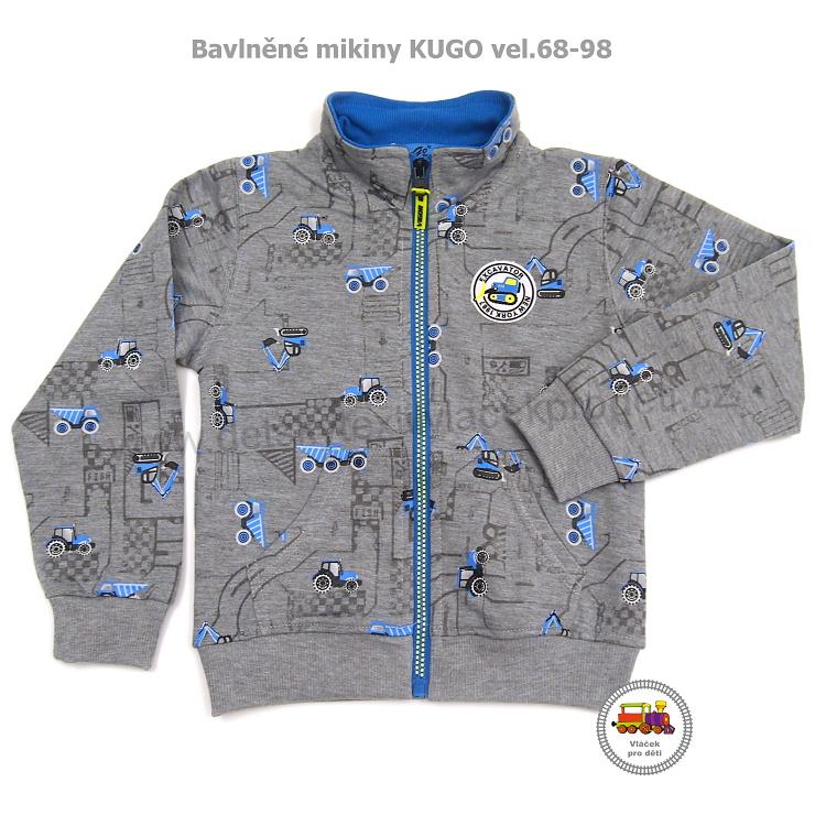 Chlapecká mikina Kugo MM-1215 Stavební stroje šedá vel. 68