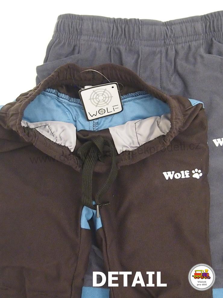 Kalhoty/tepláky sportovní (manšestrové) Wolf T2151 šedé vel. 98