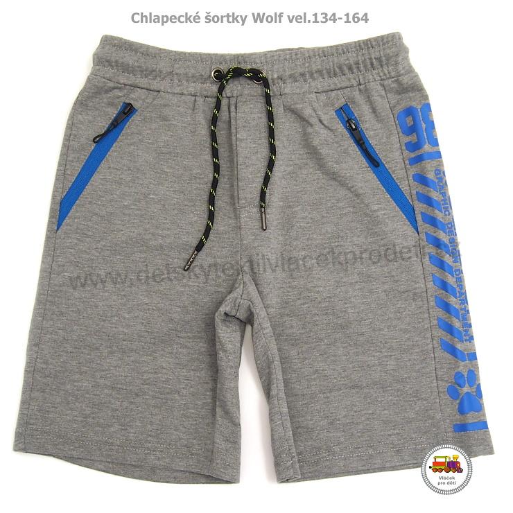 Chlapecké šortky/kraťasy Wolf T2132B  98 WOLFSPORT šedé vel.140