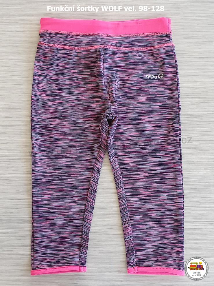 Dívčí šortky funkční Wolf H2162 černorůžové vel. 98