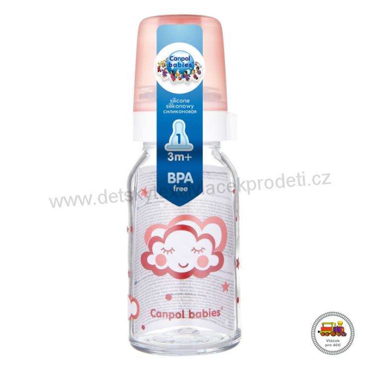 Lahev skleněná s úzkým hrdlem NIGHT DREAMS 120ml 42/102 růžová