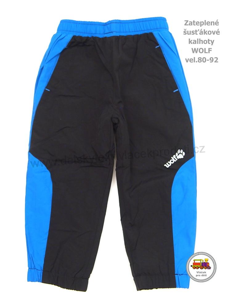 Kalhoty šusťákové zateplené Wolf B2171 černomodré vel. 80